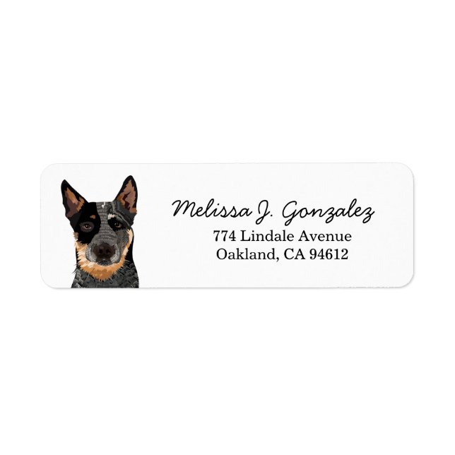 Cattle Dog Blue Heeler Dog Label (Front)