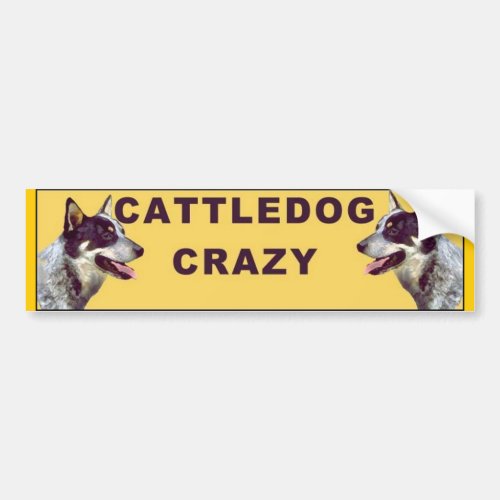 Cattle dog Crazy bumper sticker