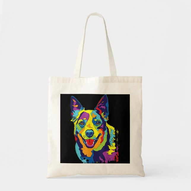 Cattle Dog Funny Australian Cattle Dog PopArt Tote Bag (Front)