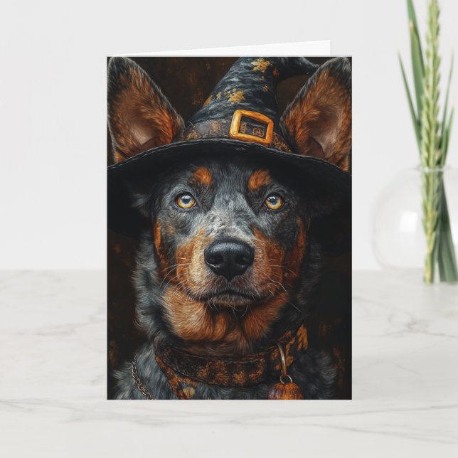 Cattle Dog Halloween Holiday Card (Front)