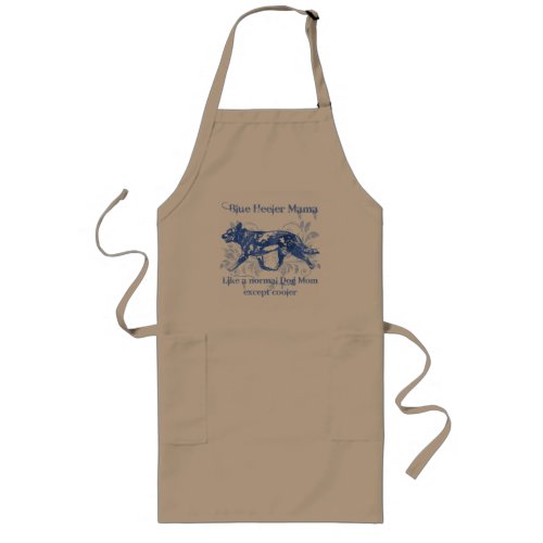 Cattle Dog Mama Blue Watercolor Long Apron