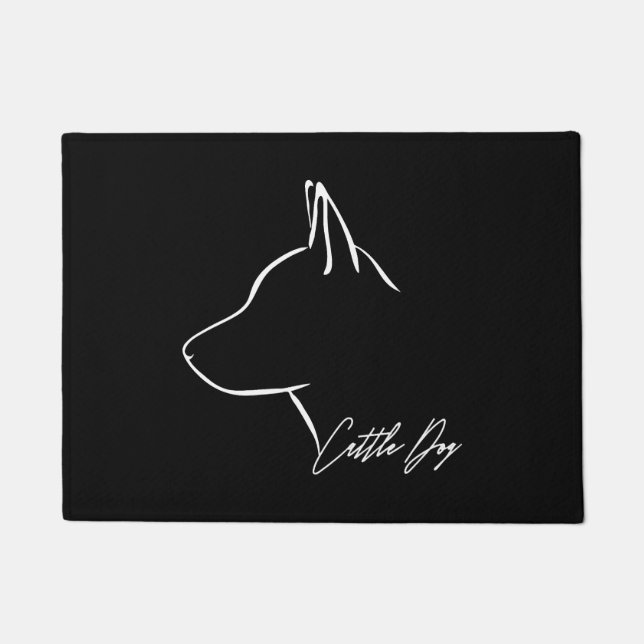 Cattle Dog Profile dog mom   Doormat (Front)