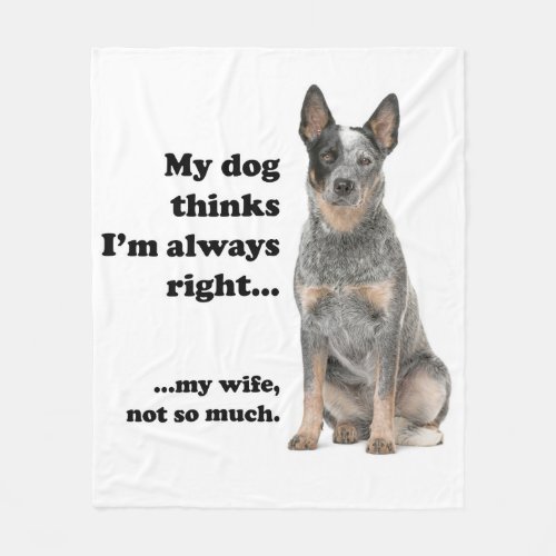 Cattle Dog v Wife Fleece Blanket