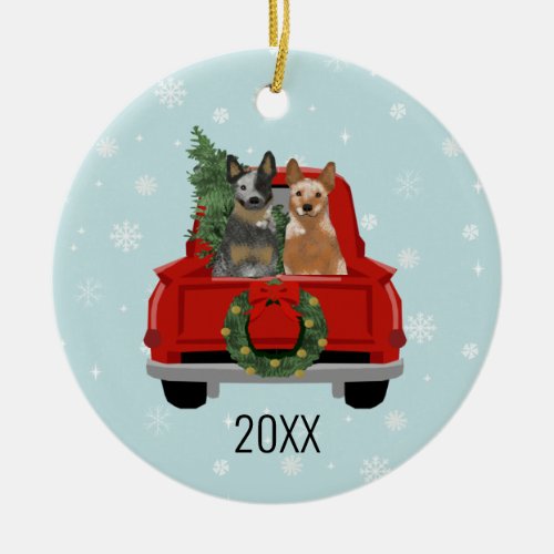 Cattle Dogs red truck ornament
