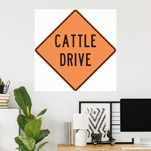 Cattle Drive Road Sign