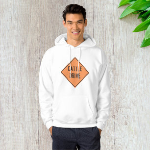 Cattle Drive Road Sign Hoodie