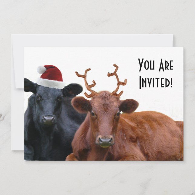 Cattle Farm Staff Christmas Party Invitations (Front)