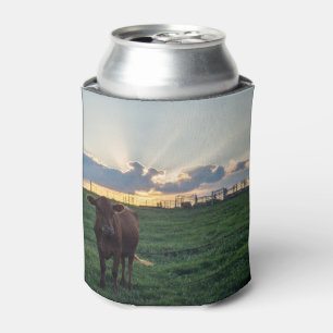 Cattle Farm Sunset Can Cooler