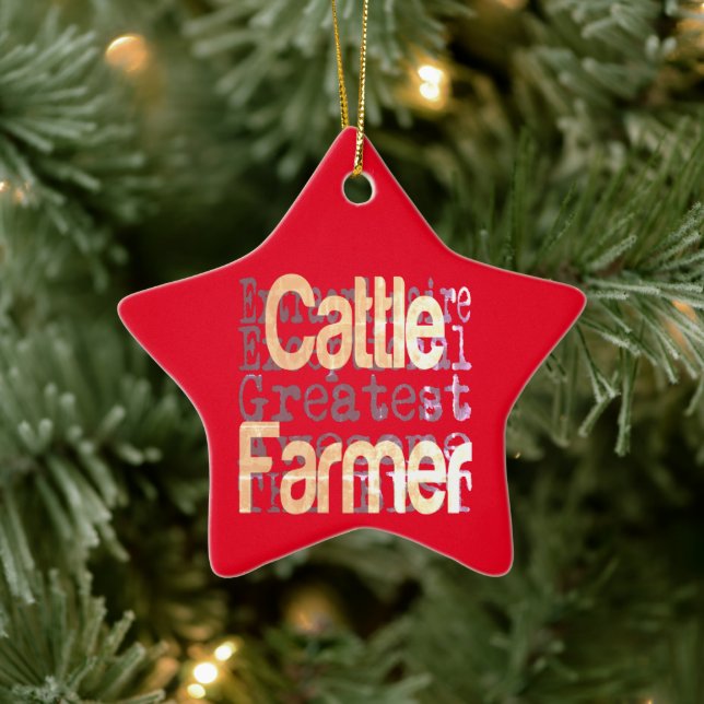 Cattle Farmer Extraordinaire Ceramic Ornament (Tree)