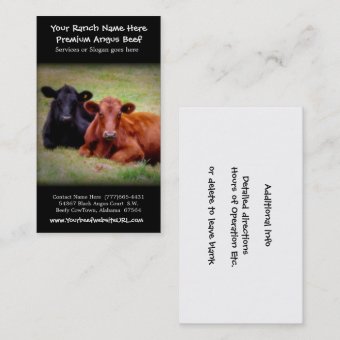 Cattle Farming Beef Ranch Business Card | Zazzle