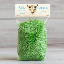 Cattle Feed Snack Blue Baby Shower Favor Food Tag