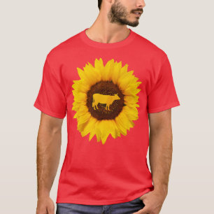 Cattle Gift For Women Men Cow Bull Farm Sunflower T-Shirt