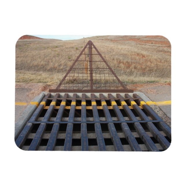 Cattle Grate Across Gravel Road. Wyoming, Western Magnet (Horizontal)