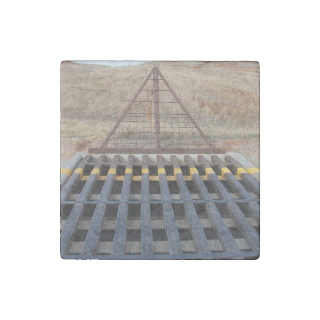 Cattle Grate, Cattle Gruard, Western Theme Stone Magnet (Front)