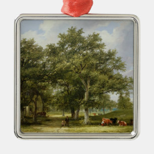 Cattle Grazing Metal Ornament