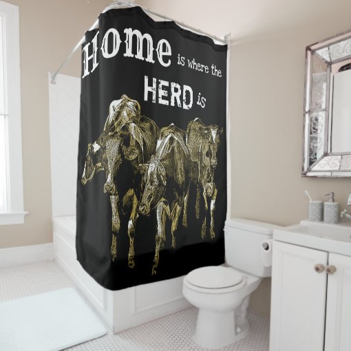 Cattle Herd Ranch house shower curtain Zazzle