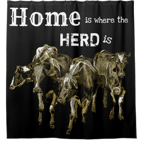 Cattle Herd Ranch house shower curtain