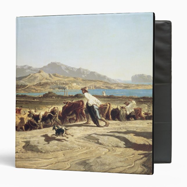 Cattle herding near Marseilles, 1853 (oil on canva 3 Ring Binder (Front/Inside)