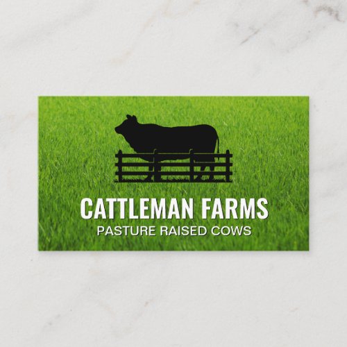 Cattle Livestock Logo  Grass Business Card