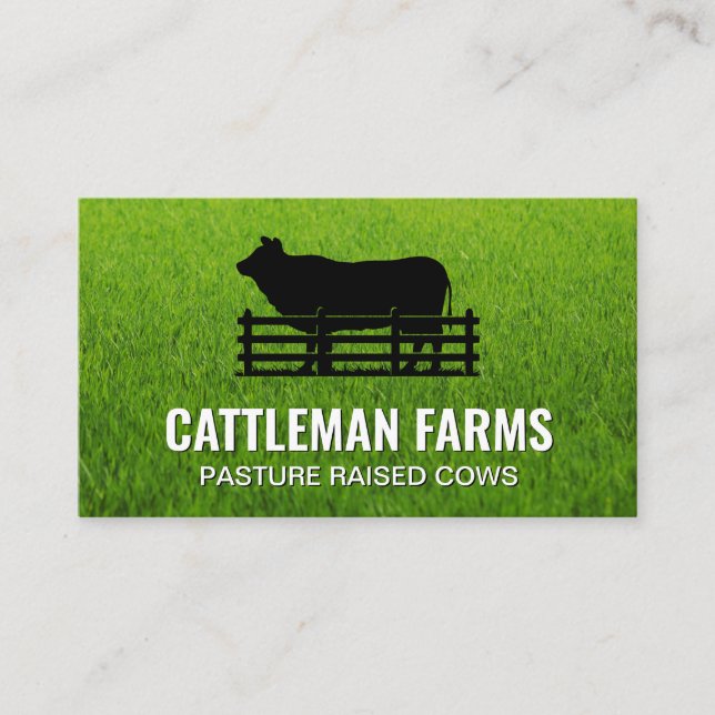 Cattle Livestock Logo | Grass Business Card (Front)