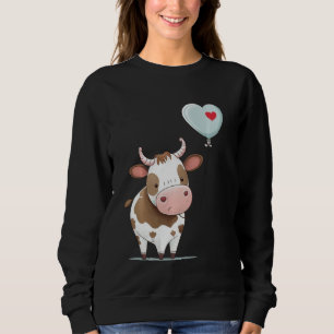 Cattle Love Heart for Valentines Day on Cow Lover Sweatshirt