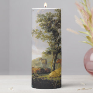 Cattle near a River Aelbert Cuyp Pillar Candle