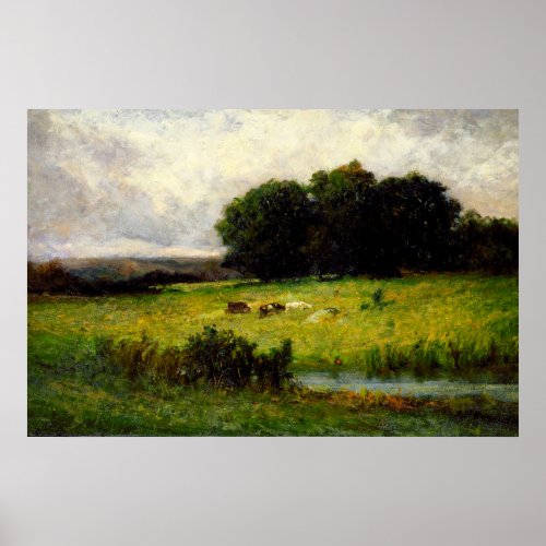 Cattle Near Stream _ Edward Mitchell Bannister  Poster