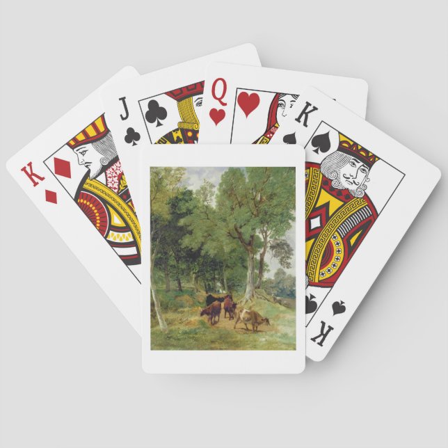 Cattle on a Devonshire Lane Poker Cards (Back)