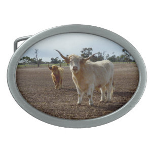 Cattle on the Loose: Highland Cows Wheat Heist Belt Buckle