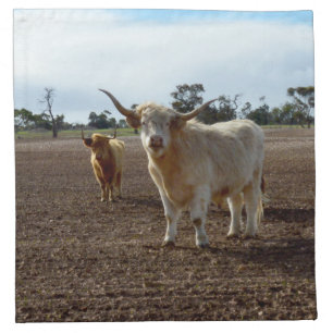 Cattle on the Loose: Highland Cows Wheat Heist Cloth Napkin