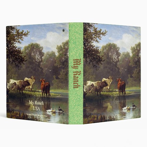 Cattle on the Pond Classic Art 3 Ring Binder