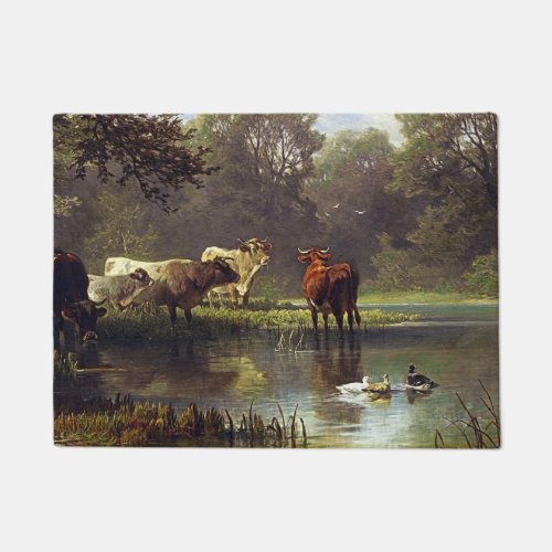 Cattle on the Pond Classic Art Doormat