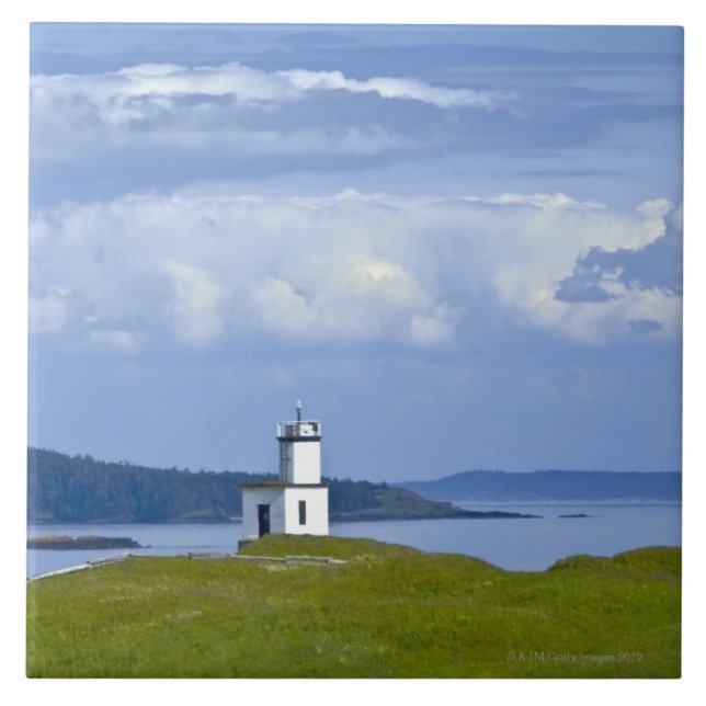 Cattle Point Lighthouse on San Juan Island, WA Ceramic Tile (Front)