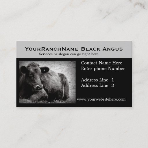 Customizable Cattle Ranch or Beef Related Business Cards