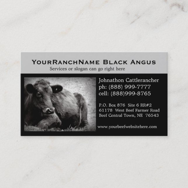 Cattle Ranch or Beef Related Business Cards (Front)