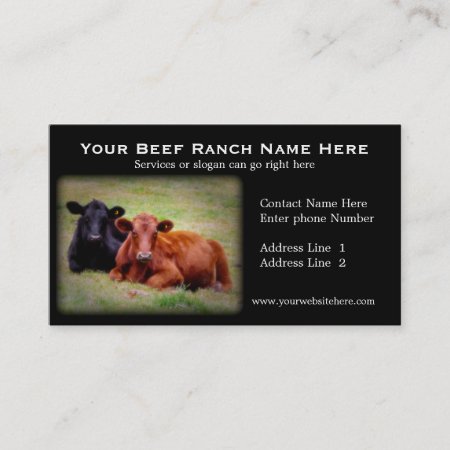 Cattle Ranch Or Beef Related Business Cards