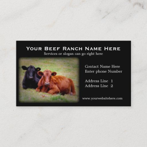 Customizable Cattle Ranch or Beef Related Business Cards