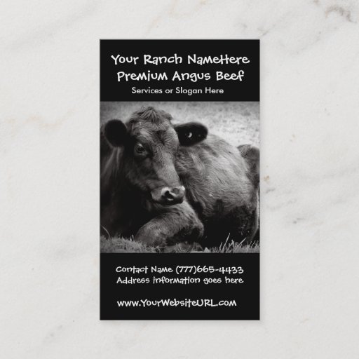 Customizable Cattle Ranch or Farm Beef Business Business Card Templates