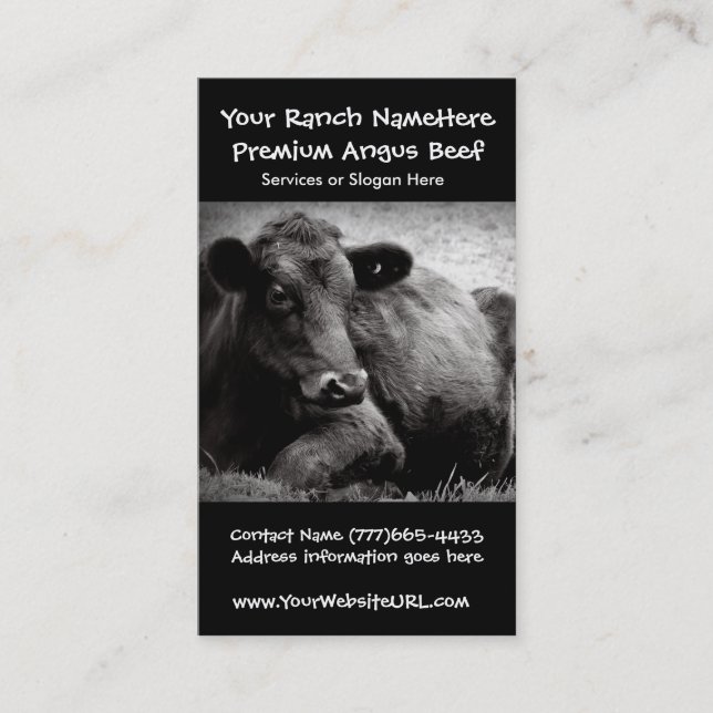 Cattle Ranch or Farm Beef Business Business Card (Front)