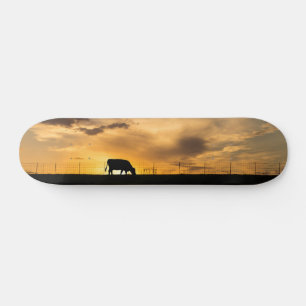 Cattle Sunset Silhouette Skateboard Deck