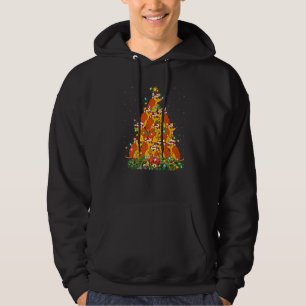 Cattle Xmas Lights Santa Cattle Christmas Tree Hoodie