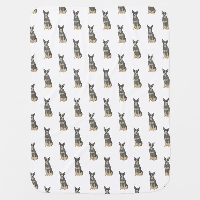 Cattledog Heeler (Blue Black Tan) Baby Blanket (Front)