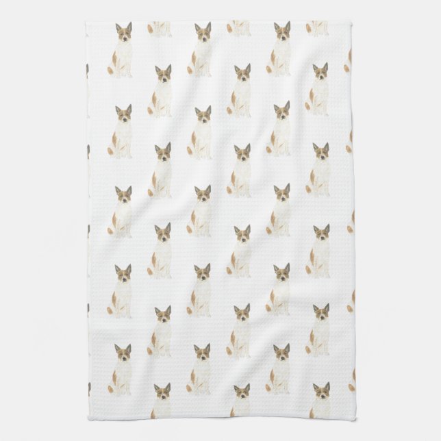 Cattledog Heeler (Red White) Kitchen Towel (Vertical)