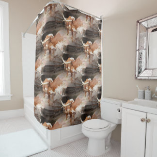 Cattleman's Longhorns Shower Curtain