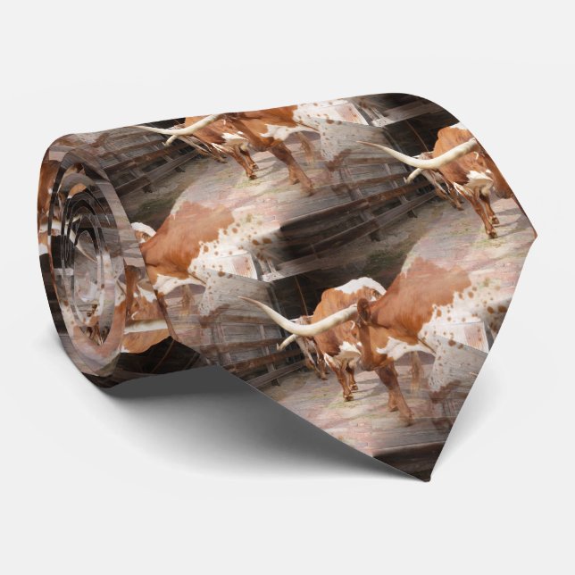 Cattleman's Longhorns Tie (Rolled)
