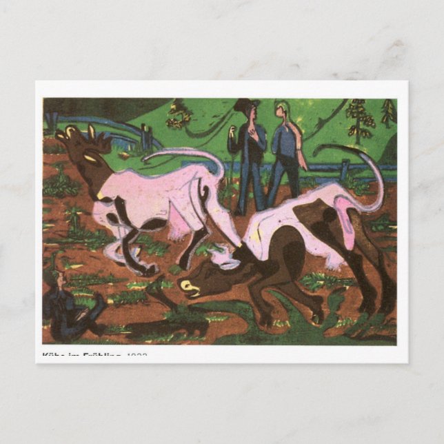 Cattles in the Spring by Ernst Ludwig Kirchner Postcard (Front)