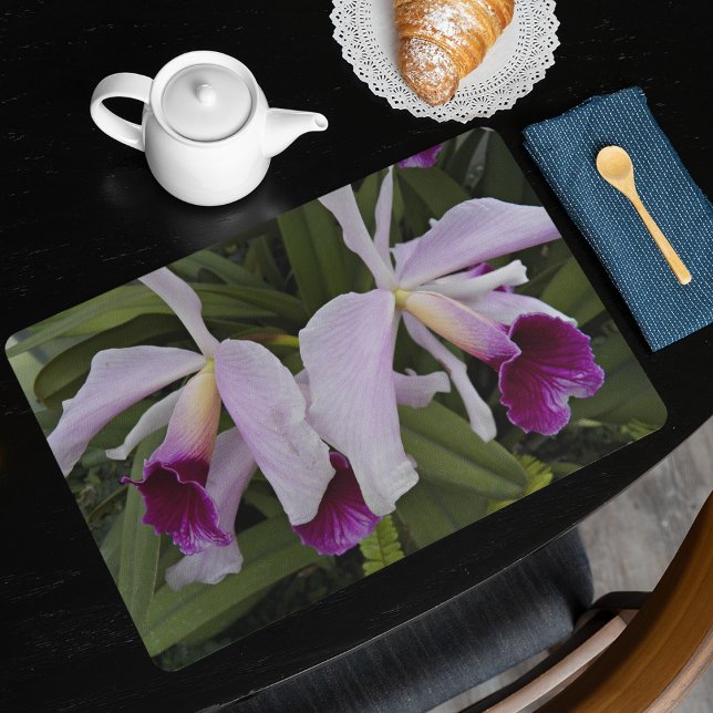 Cattleya and Pleione Orchids Floral Placemat (In Situ Table Setting)