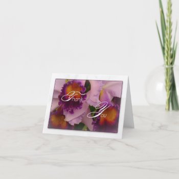 Cattleya Hybrid Orchid Thank You Note Card by Digitalbcon at Zazzle