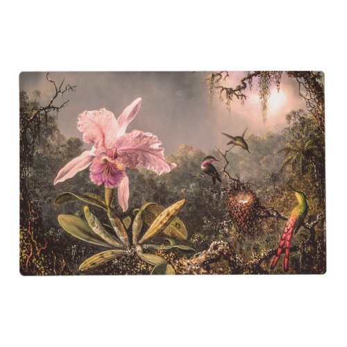 Cattleya Orchid and Three Brazilian Hummingbirds Placemat