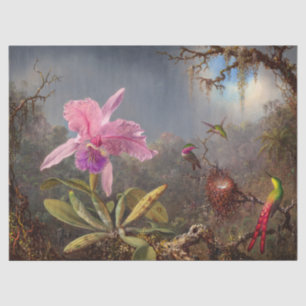 Cattleya Orchid and Three Hummingbirds by Heade Tissue Paper
